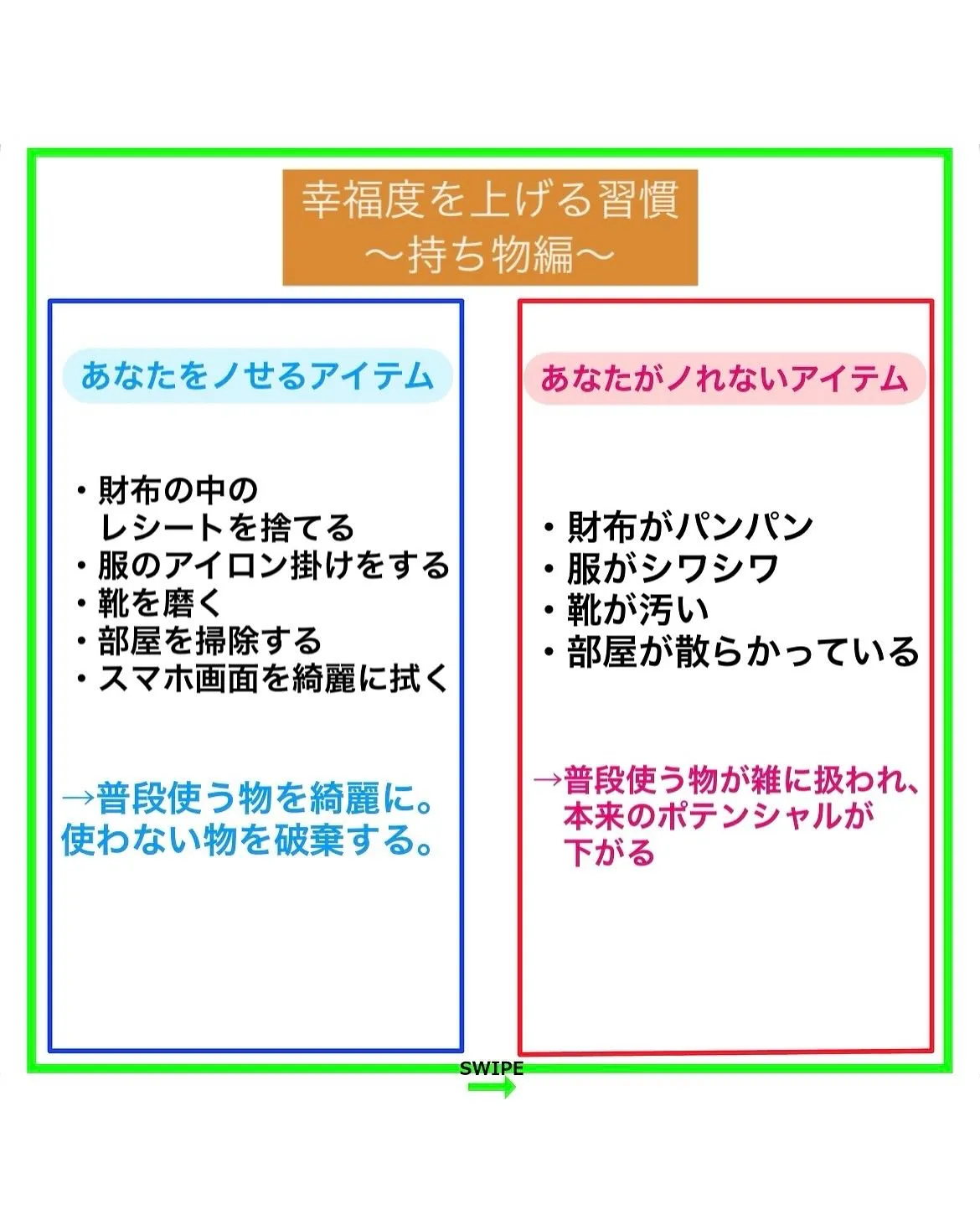 【永久保存版】一目で分かる?幸福な習慣と不幸な習慣