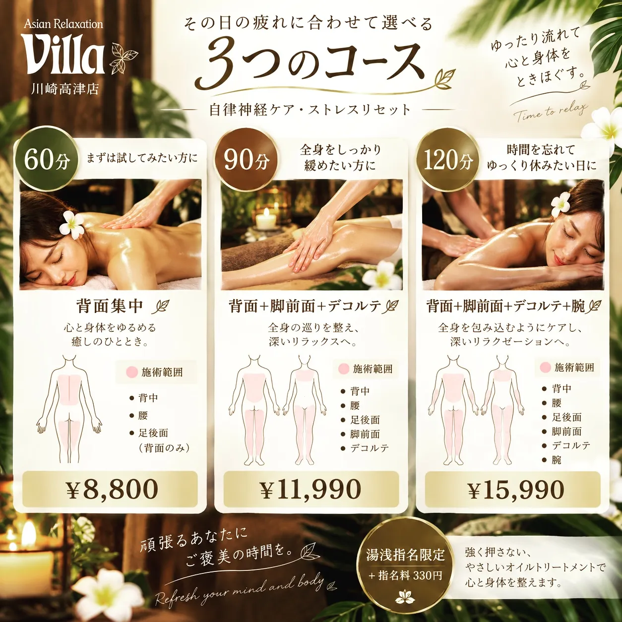 「疲れているから強く押してほしい」